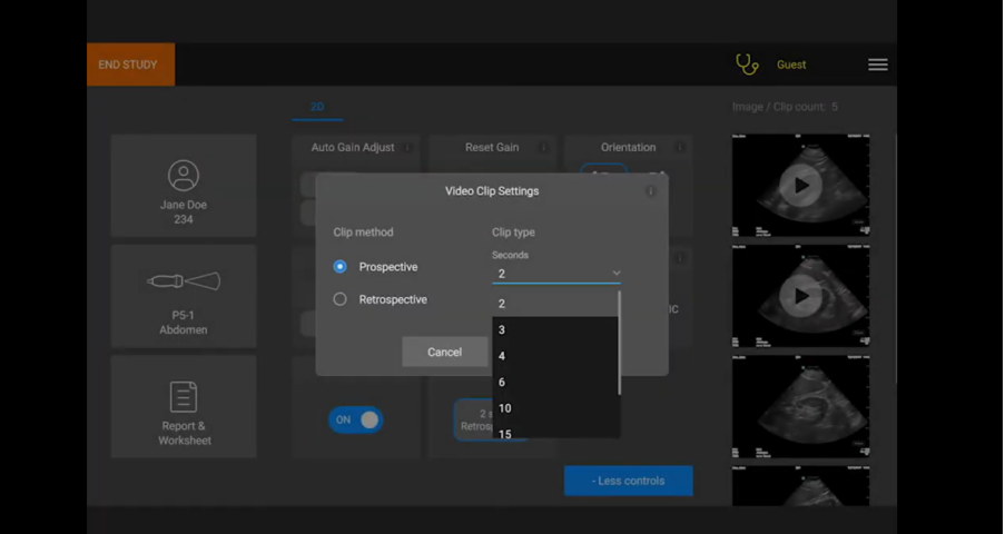 Picture on interface of how to take images and clips